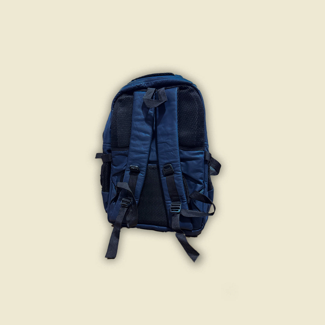 Blue Leather Backpack