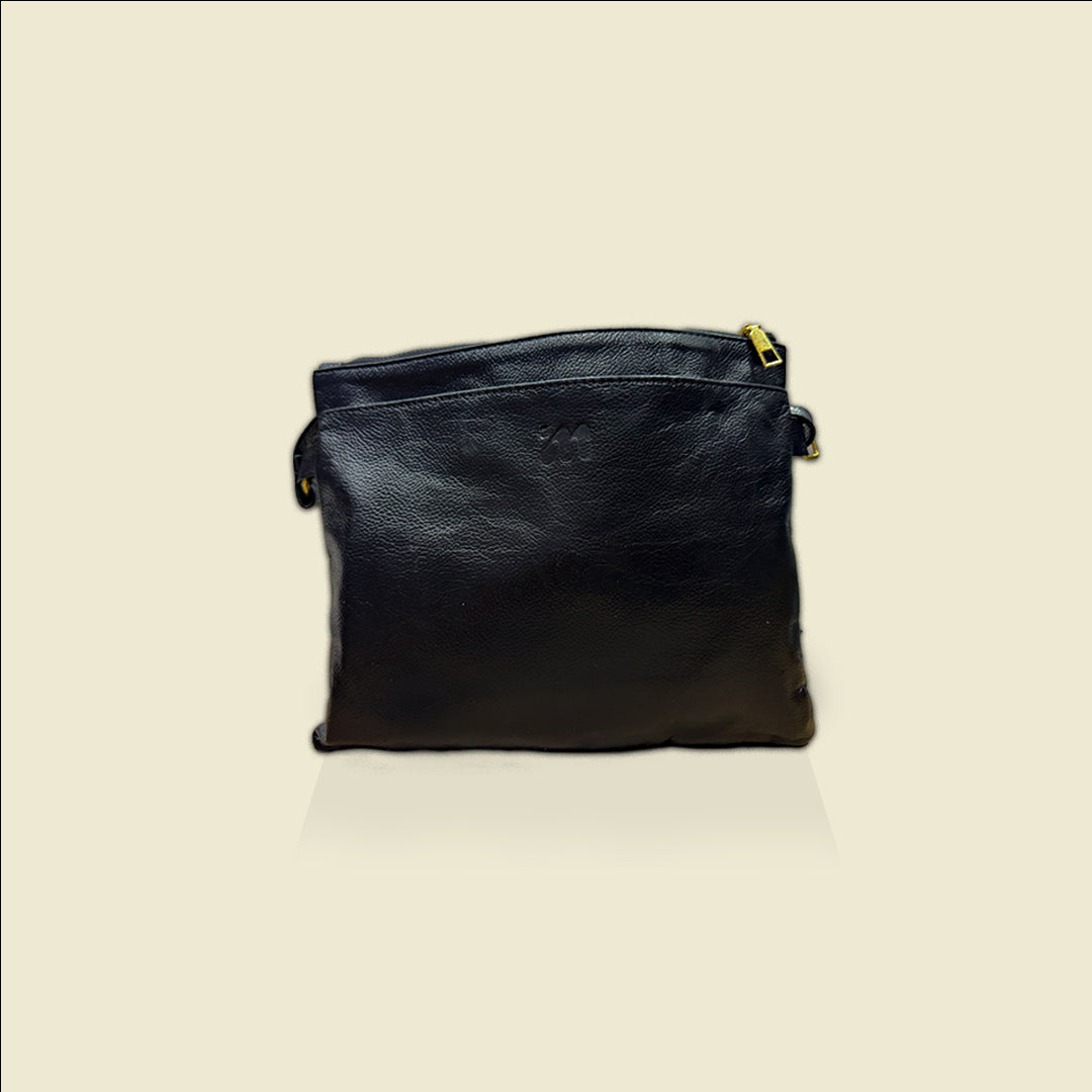 Black Pouch Leather Bag