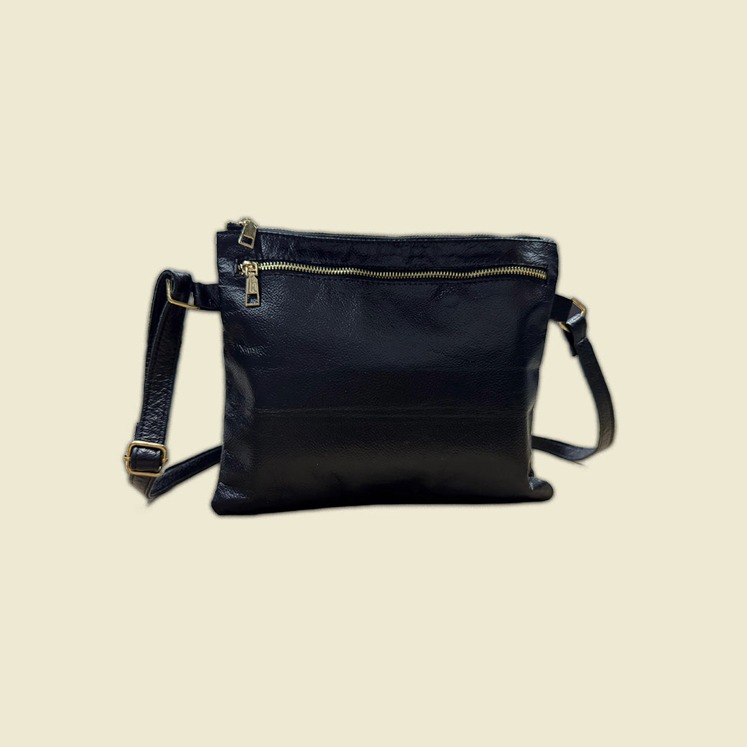 Black Pouch Leather Bag