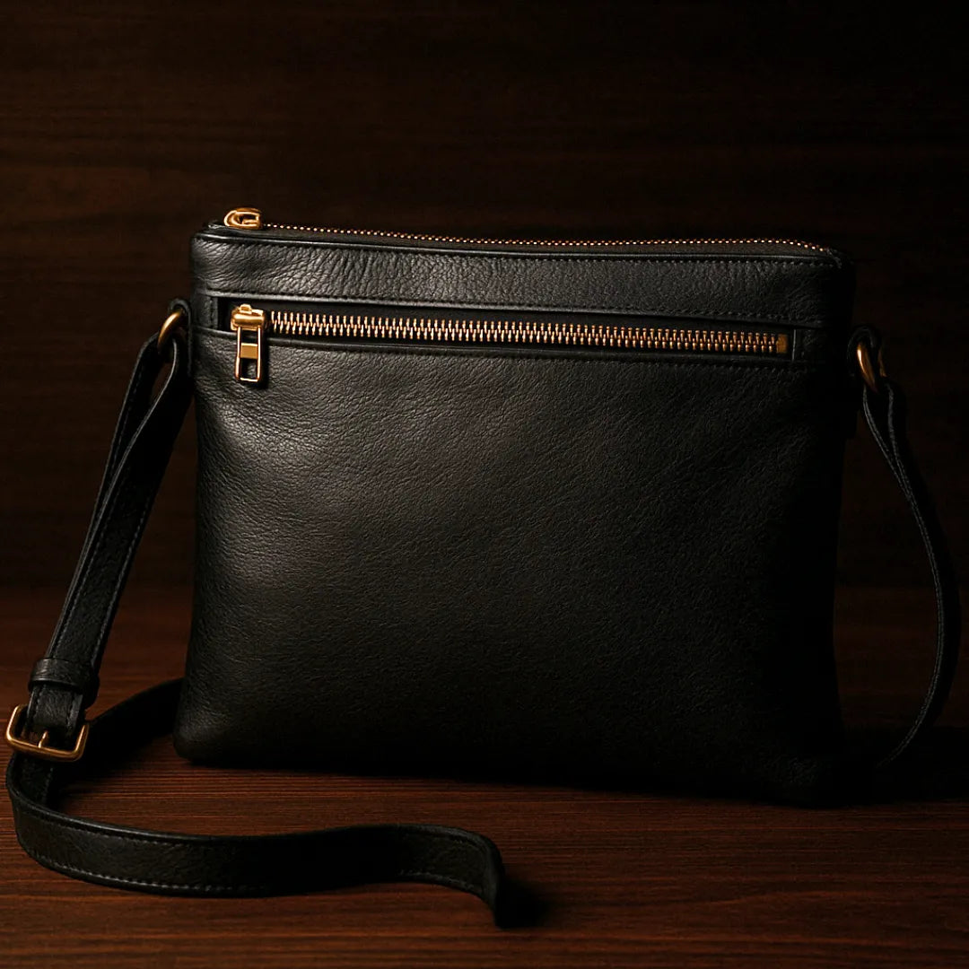 Black Pouch Leather Bag