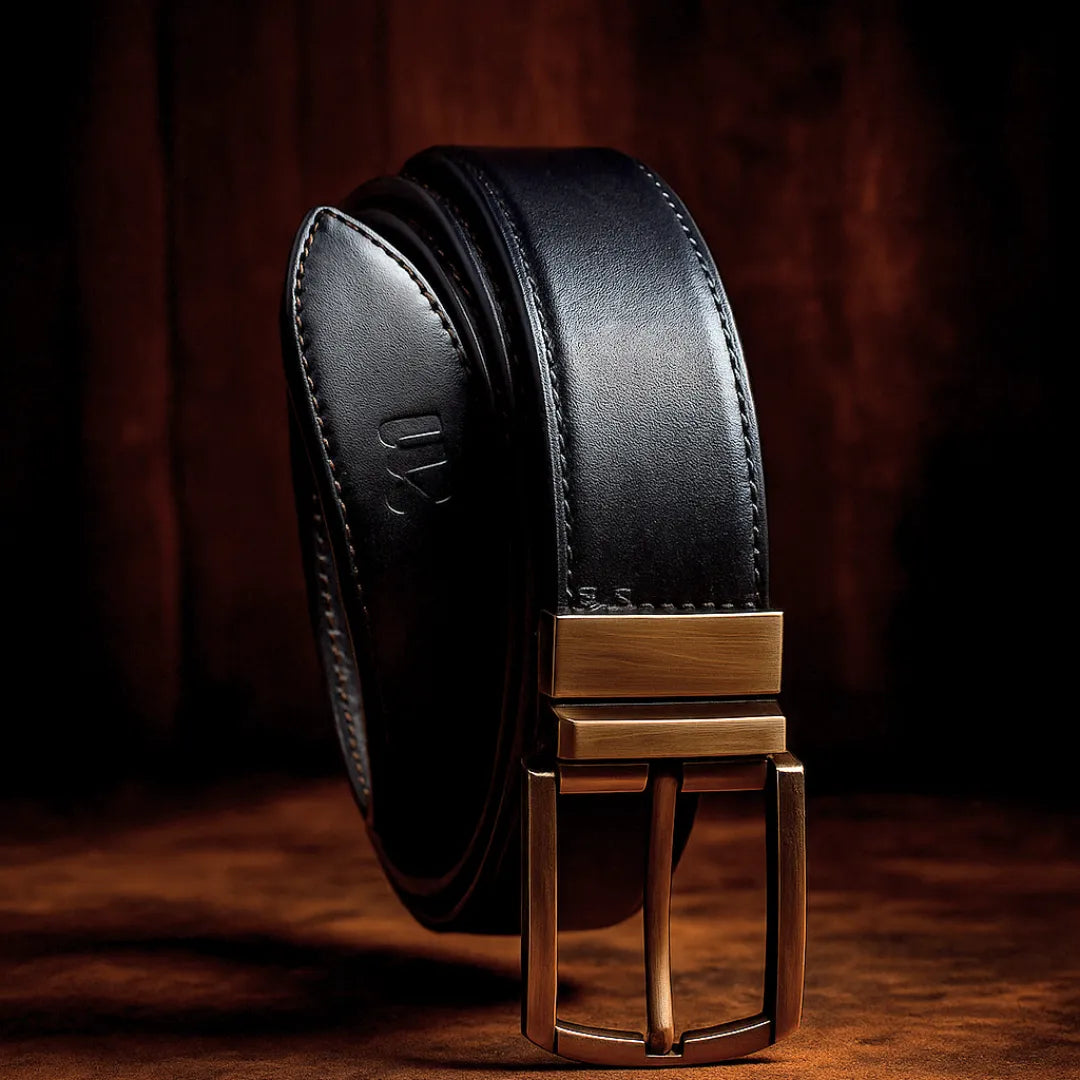 Classic Black Leather Belt for Men