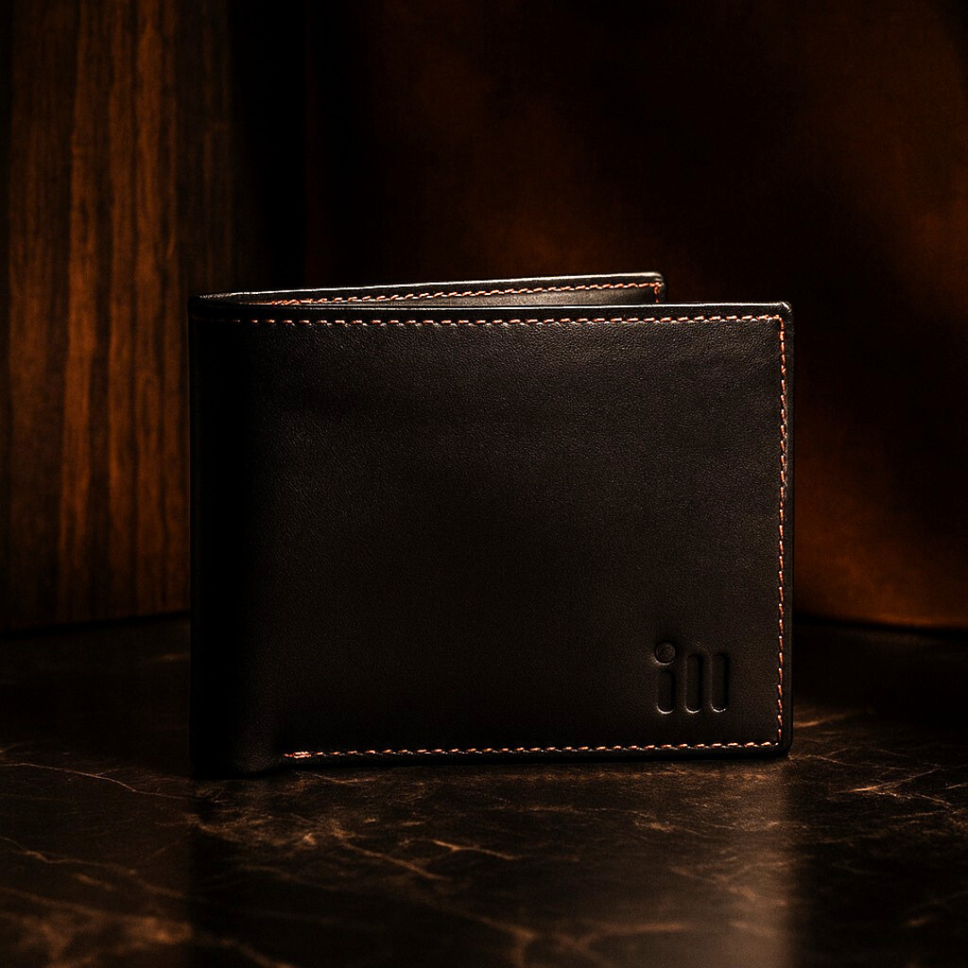 Classic Black Leather Wallet for Men