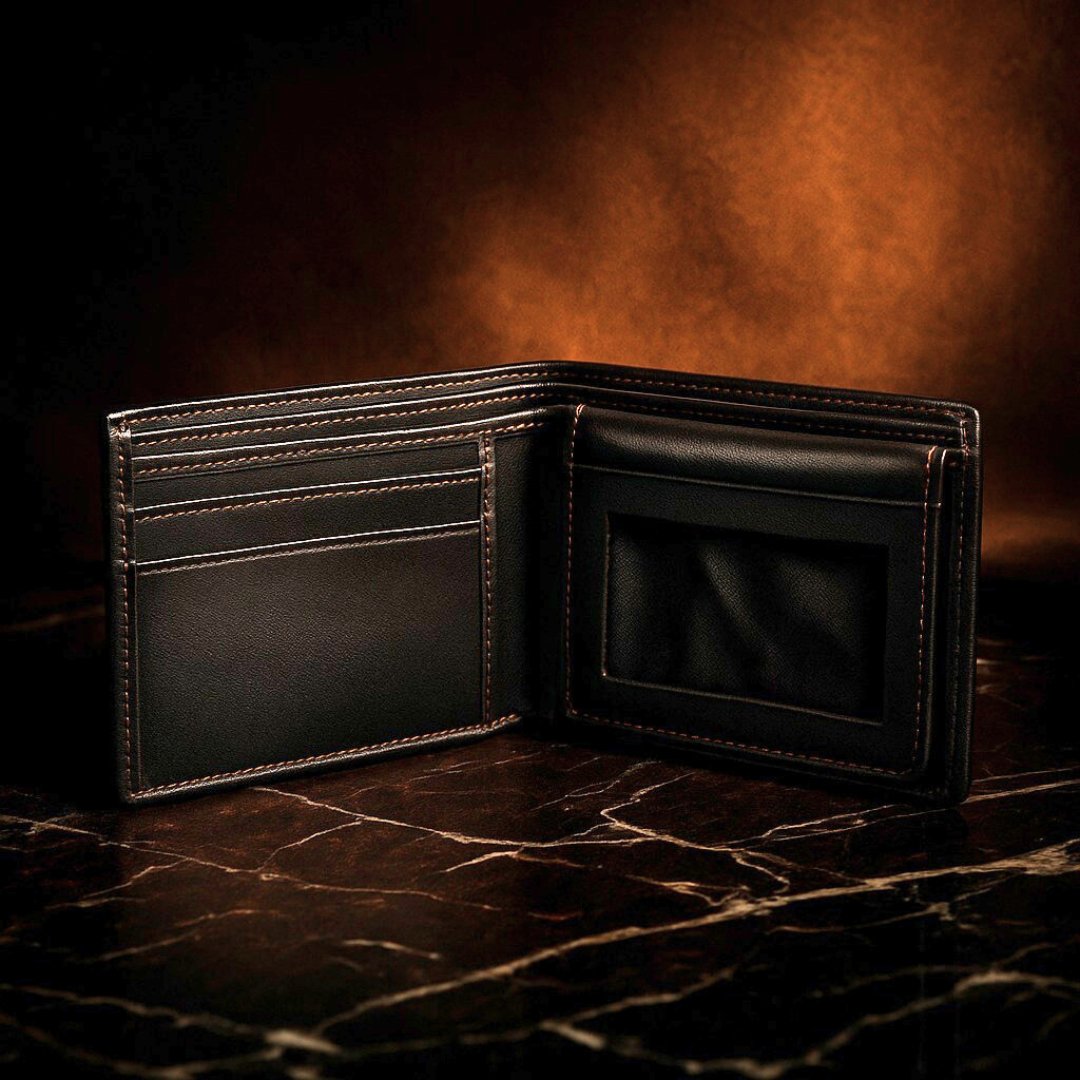 Classic Black Leather Wallet for Men