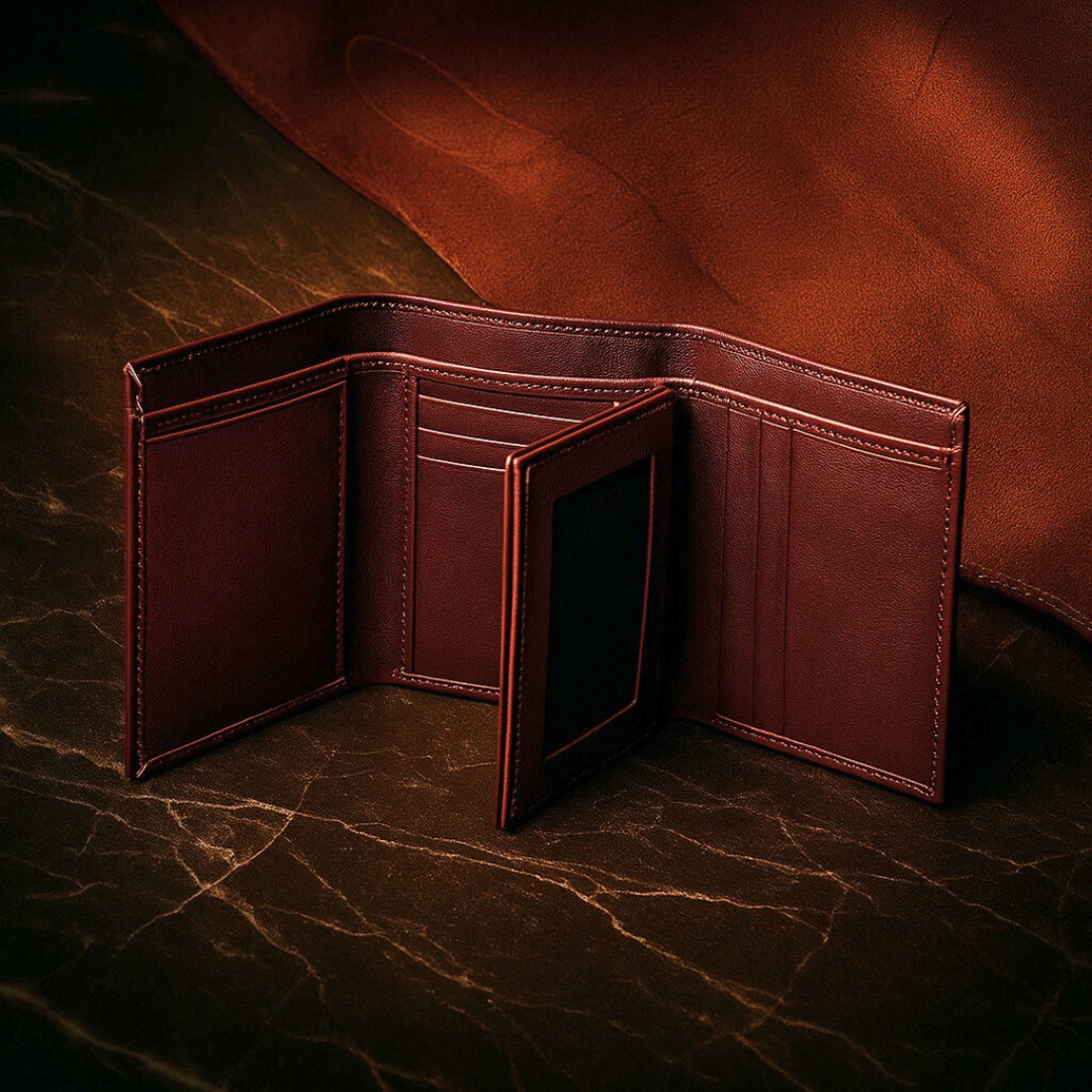 Men's Maroon Leather Wallet