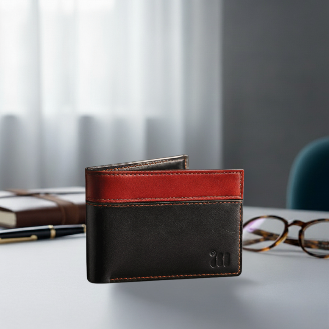 Black & Red Leather Wallet for Men