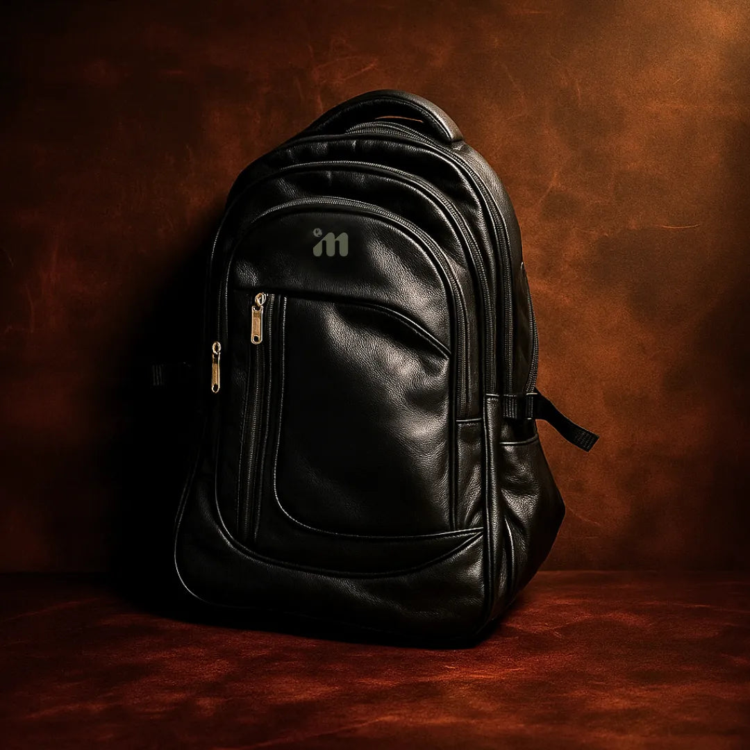 Black Leather Backpack