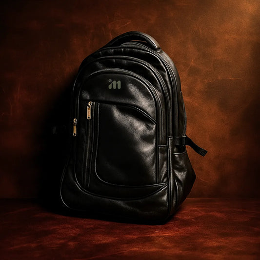 Black Leather Backpack