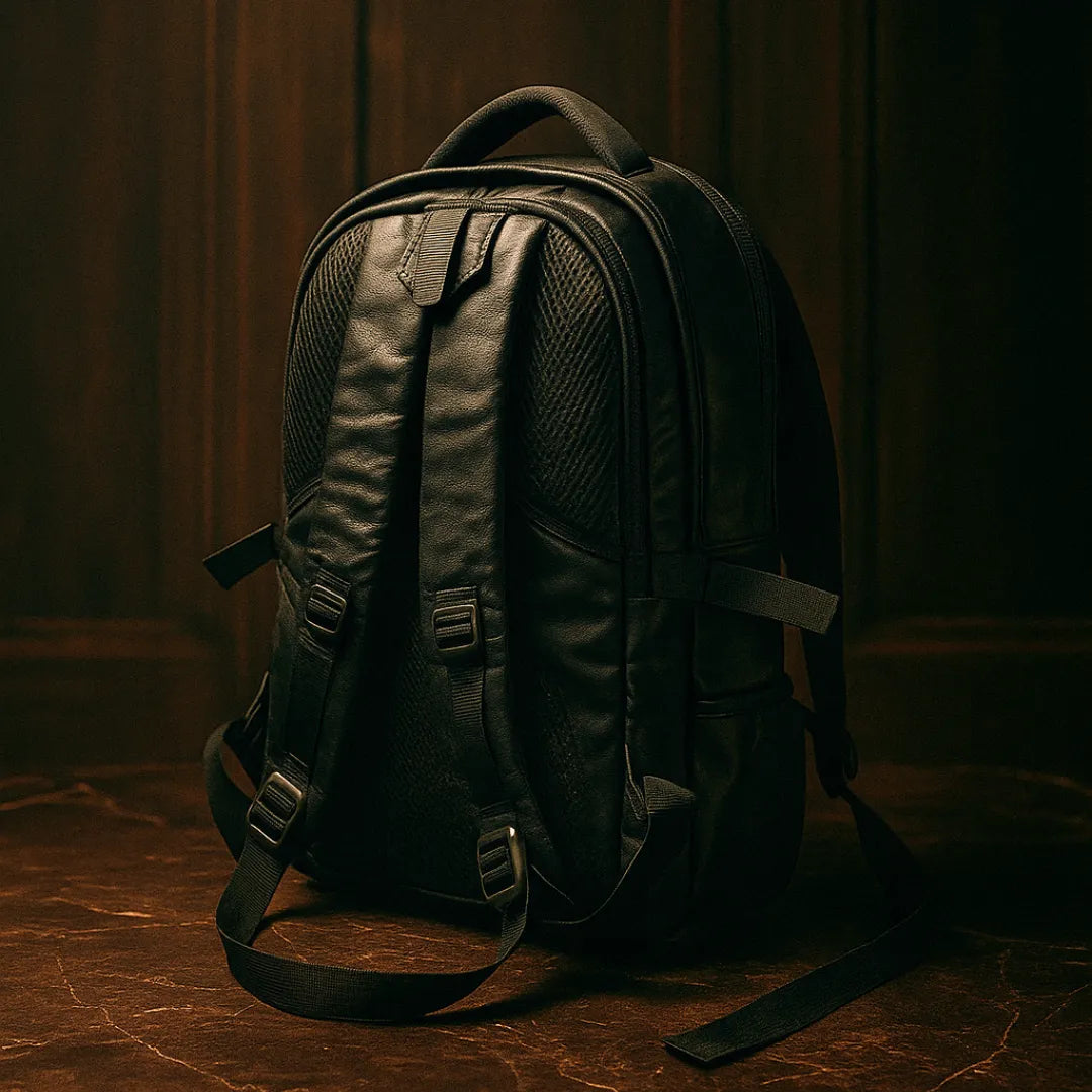Black Leather Backpack