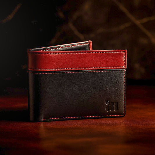 Black & Red Leather Wallet for Men
