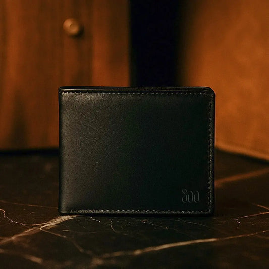 Minimal Black Leather Wallet for Men