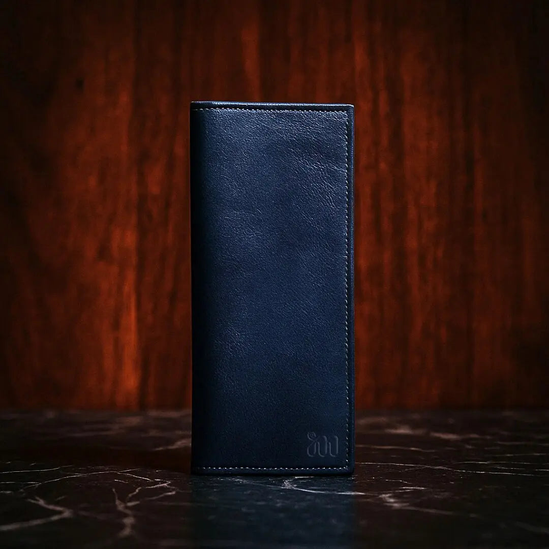 The Classic - Minimalist Navy Bifold Long Wallet