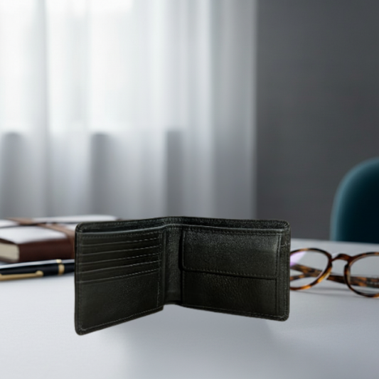 Minimal Black Leather Wallet for Men