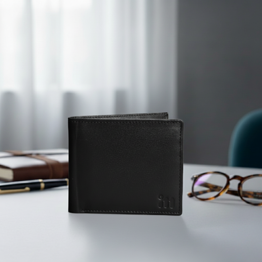 Minimal Black Leather Wallet for Men