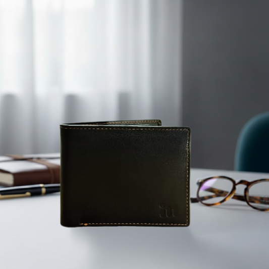 Classic Black Leather Wallet for Men
