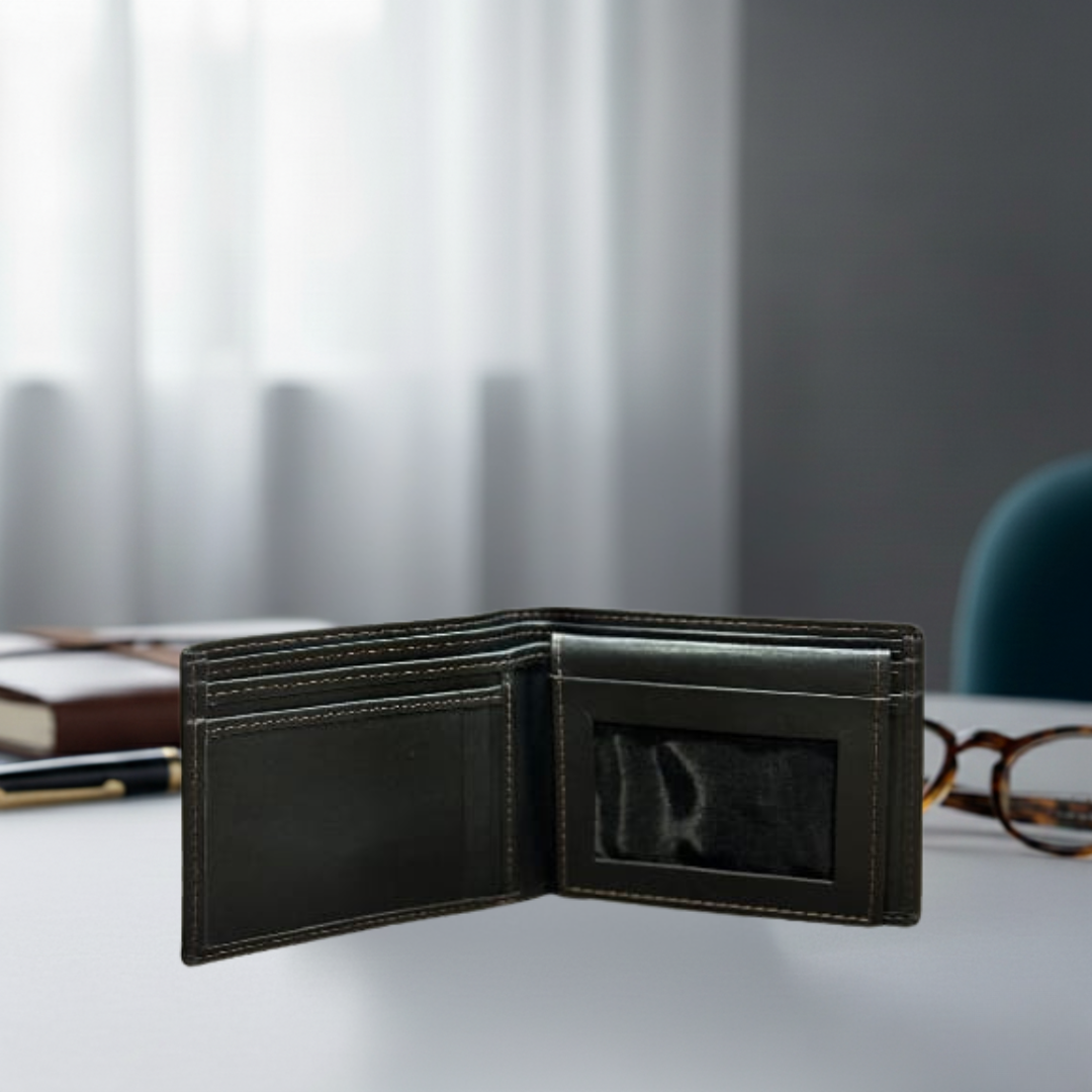 Classic Black Leather Wallet for Men
