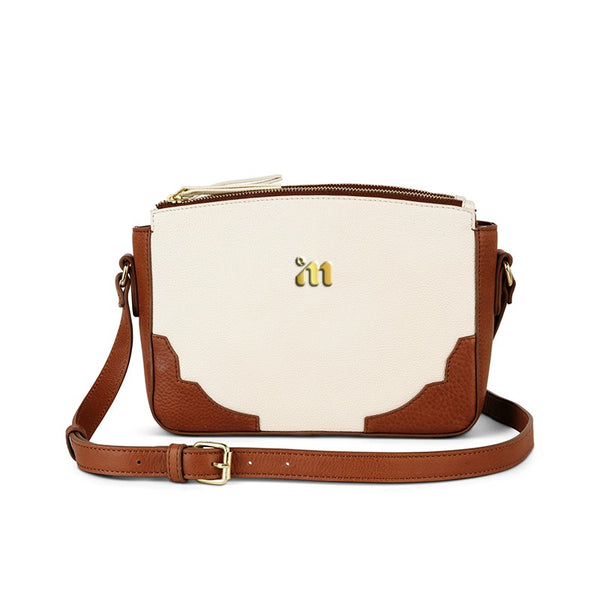 IM IVORY & TAN CROSSBODY BAG