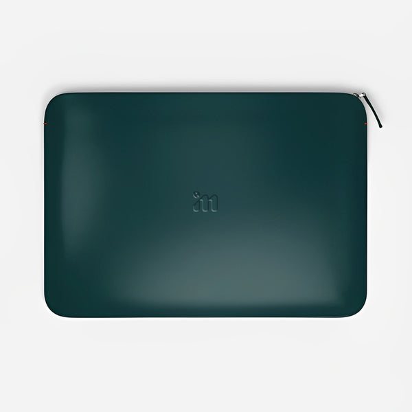 IM FOREST GREEN LEATHER MACBOOK SLEEVE