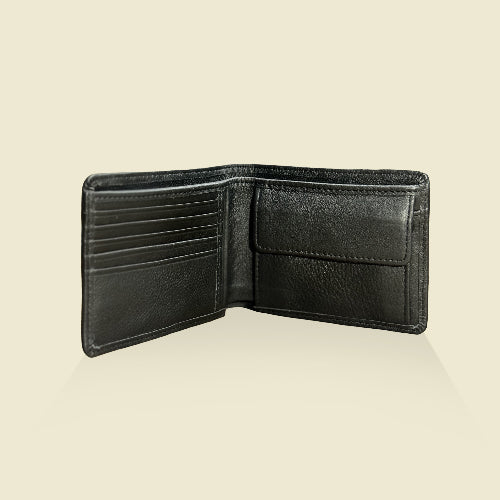 Minimal Black Leather Wallet for Men